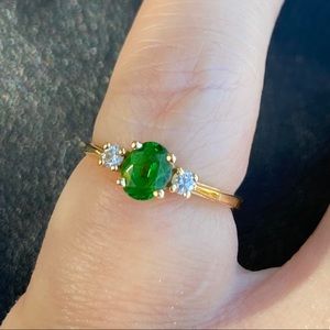 14k gold tsavorite ring, size 6